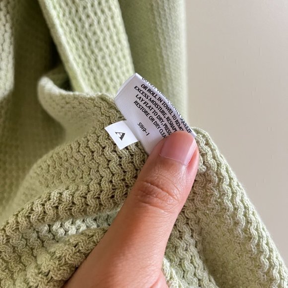 Eileen Fisher Open‎ Front Cardigan Sweater Green Womens Size L Chunky Knit - Picture 4 of 5
